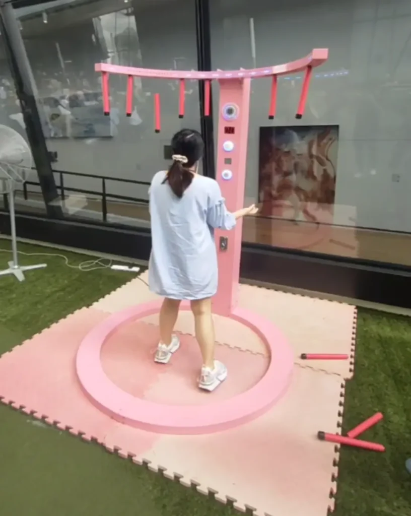 Fast Hands reaction game machine in Dubai event Stick Catching Game